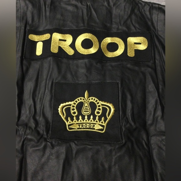 World of Troop Men’s Black Gold Lightweight Moto Jacket - Picture 6 of 14